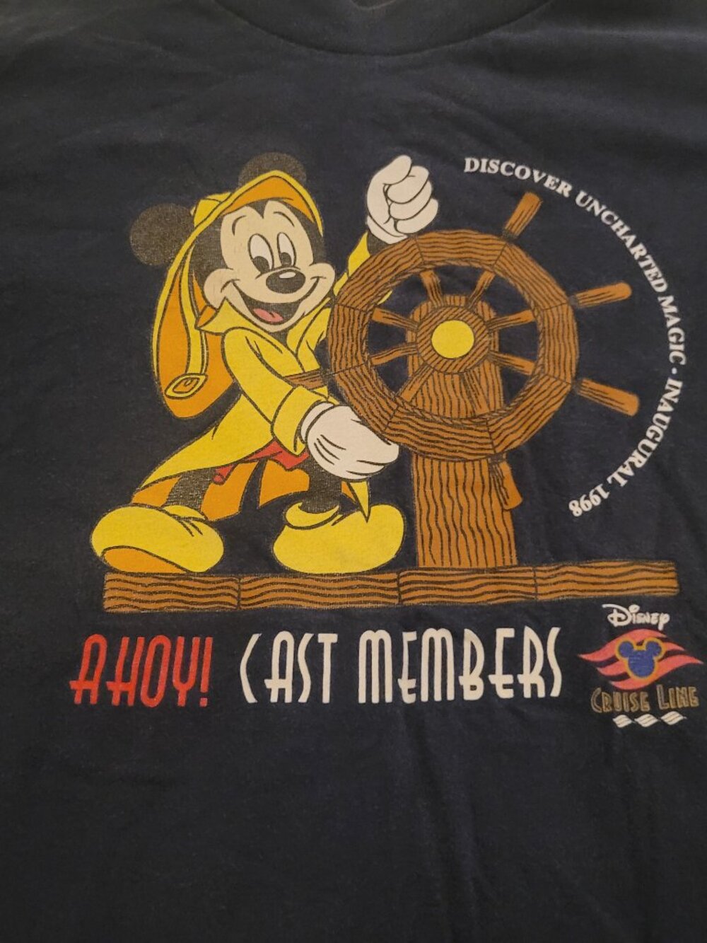 Vintage 1998 Disney Cruise Line Inaugural Cast Member Exclusive T-Shirt